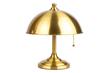 Contemporary Dome-Shaped Desk Lamp in Brushed Gold, isolated on transparent background
