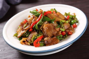 Chinese cuisine, Cantonese cuisine, farmhouse stir fried pork