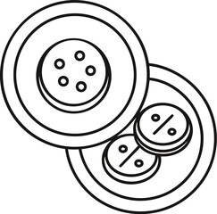 Buttons line art vector on a white background