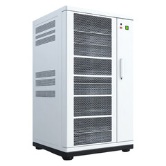 A sleek, modern cooling unit designed for efficient temperature control, featuring a grid-like front and indicator lights.