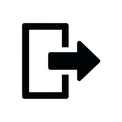 Exit Logout Line Art Vector Icon. Sign Out Symbol.