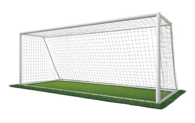 white football soccer goal net, cutout