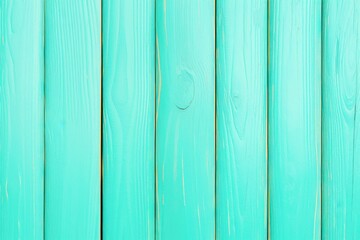 Obraz premium Bright Turquoise Wooden Planks with Smooth Natural Grain Texture