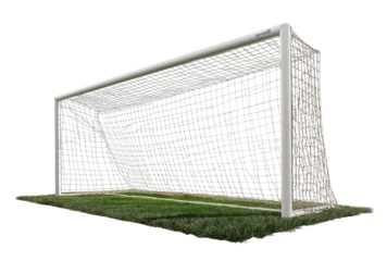 white football soccer goal net, cutout