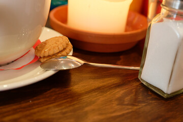 Cozy Tea Time with Cookie and Sugar