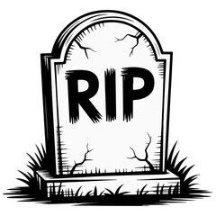 tombstone with RIP engraved on it transparent png vector