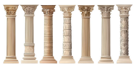 set of greek columns, cutout