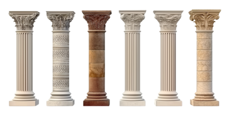 set of greek columns, cutout