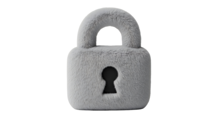 Gray fuzzy padlock icon