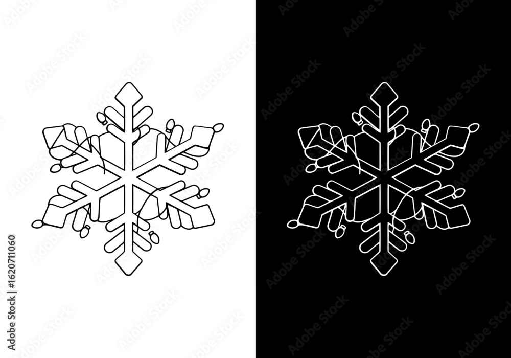 Poster vector art of snowflake design element isolated on white background