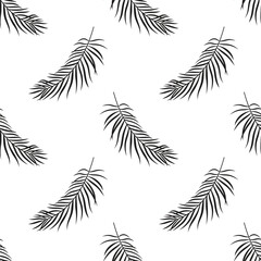 seamless pattern palm leaf in outline
