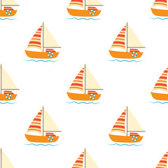 sailboat seamless pattern