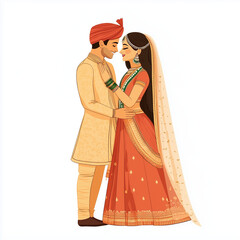 Indian couple in traditional clothing 