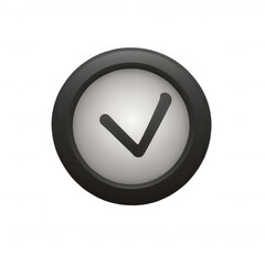 A grey circle with a dark grey border and a check mark inside of it