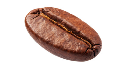 Coffee beans piece flying isolated on white background PNG. AI GENERATED.