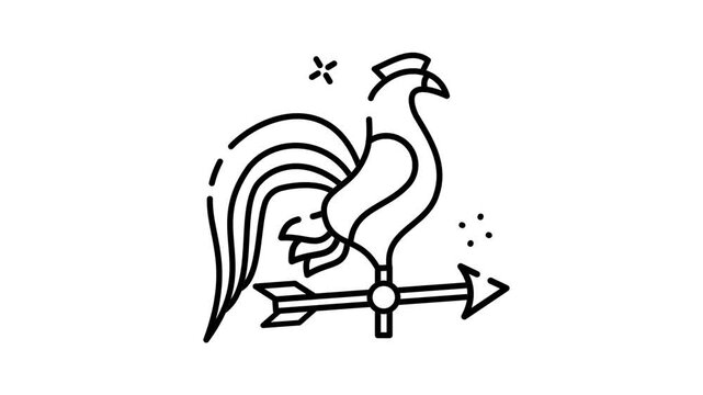 Elegant weather vane illustration with a dynamic rooster design, perfect for various projects