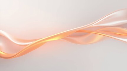 Fototapeta premium Illustration of elegant flowing silk fabric with soft curves and golden peach tones