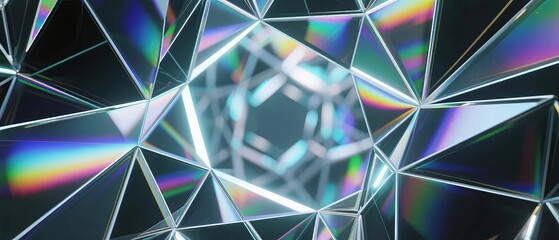 Iridescent Geometric Facets with Prism-like Reflections