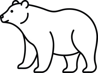 bear icon outline vector illustration on transparent background