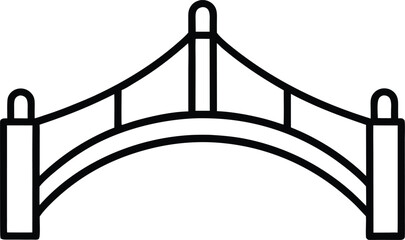 bridge icon outline vector illustration on transparent background