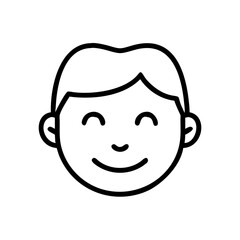 Vector graphic of a smiling boy face illustration for avatar profile picture or character design use case