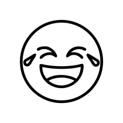 Laughing emoji face with tears of joy vector illustration for social media and messaging apps use case
