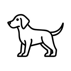 Dog outline drawing vector illustration of cute puppy pet animal simple line art design for graphic design use