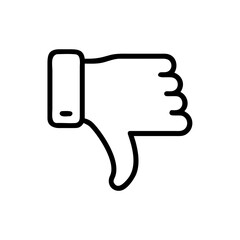 Dislike icon vector graphic illustration of a hand with thumb down for social media and user interface design