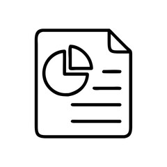 Data report document with pie chart analysis and information for business presentation and strategy view