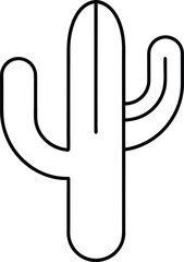 cactus icon outline vector illustration on transparent background