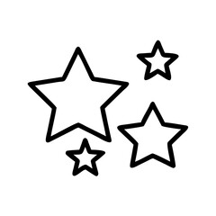 Stars vector graphic illustration for design projects and creative works in black and white outline style