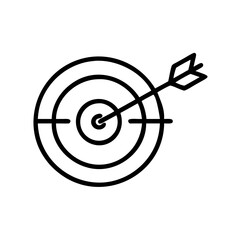 Target marketing strategy concept arrow in bullseye business goal achievement focus aim success dartboard vector
