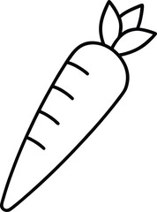 carrot icon outline vector illustration on transparent background