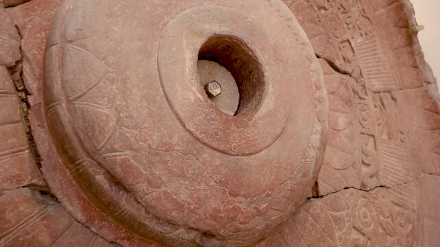 holy broken stone umbrella from history at indoor exhibit