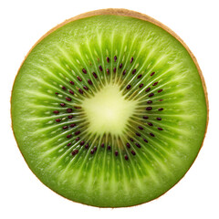 Kiwi Slice Isolated on White Background Cutout High Resolution