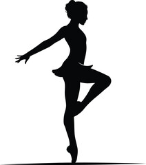 Graceful ballerina silhouette in a dynamic pose 