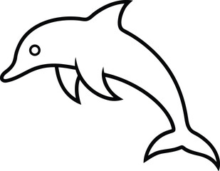 dolphin icon outline vector illustration on transparent background