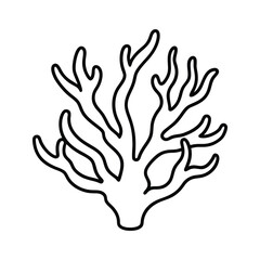 outline coral reef cartoon on white background
