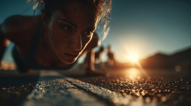A woman gazes out at the boundless ocean during a sunset adventure.