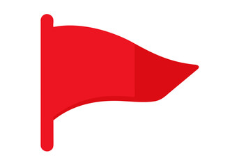 Red flag. Warning symbol. Red flag emoji. Red flags in relationships. Vector illustration.
