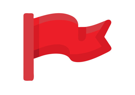 Red flag. Warning symbol. Red flag emoji. Red flags in relationships. Vector illustration.
