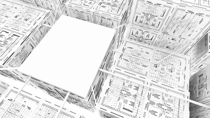 Computer system connection point,Abstract technology of central processing unit,working processing,3d rendering