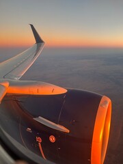 airplane at sunset