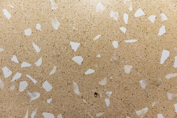 View of terrazzo flooring from above.the texture of the stone floor.