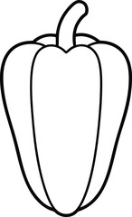 pepper icon outline vector illustration on transparent background