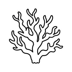 outline coral reef cartoon on white background