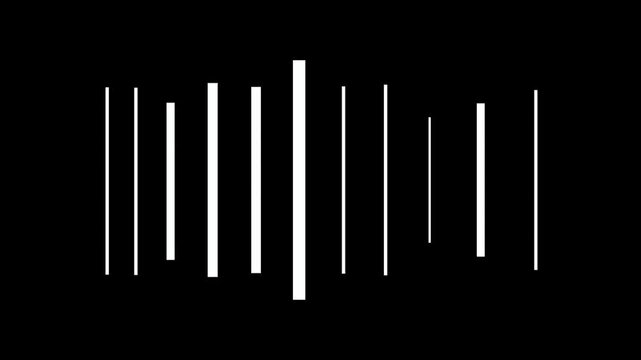 Simple sound wave icon animation,Sound wave audio on black background.