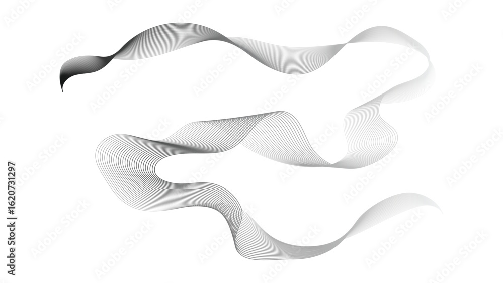 Poster abstract backdrop with grey wave gradient lines