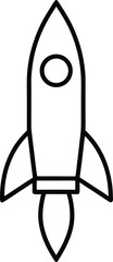 rocket icon outline vector illustration on transparent background