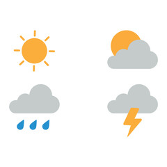 Vector collection of clouds  weather icons set.